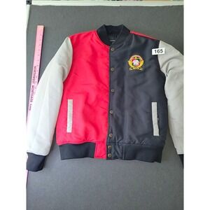 Born Fly Boys Varsity Jacket Colorblock Red/Black/Gray 10-12 Button Pockets